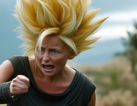 Realistic and Beautiful Super Sayayin female in a combat on ...