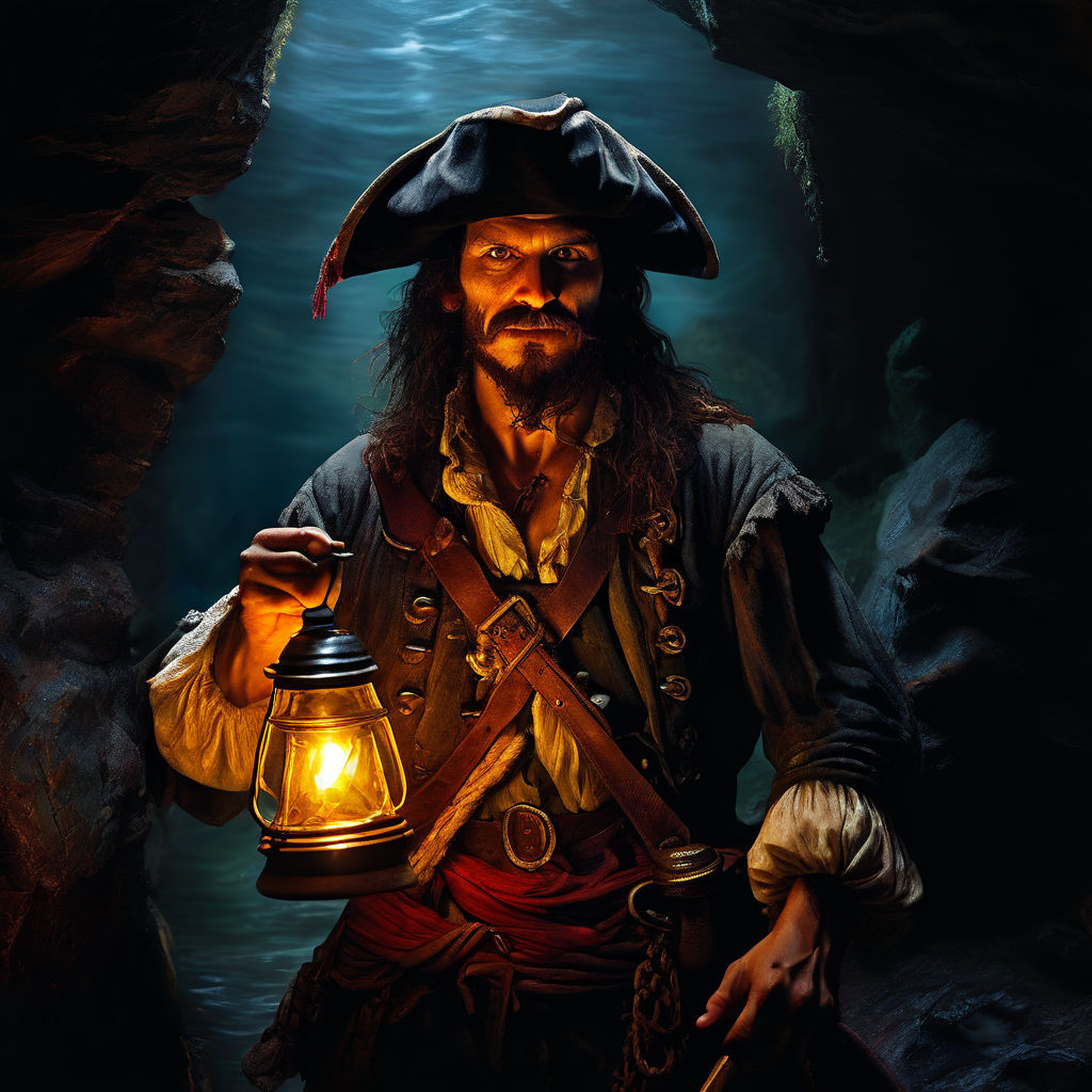 A pirat in a cave