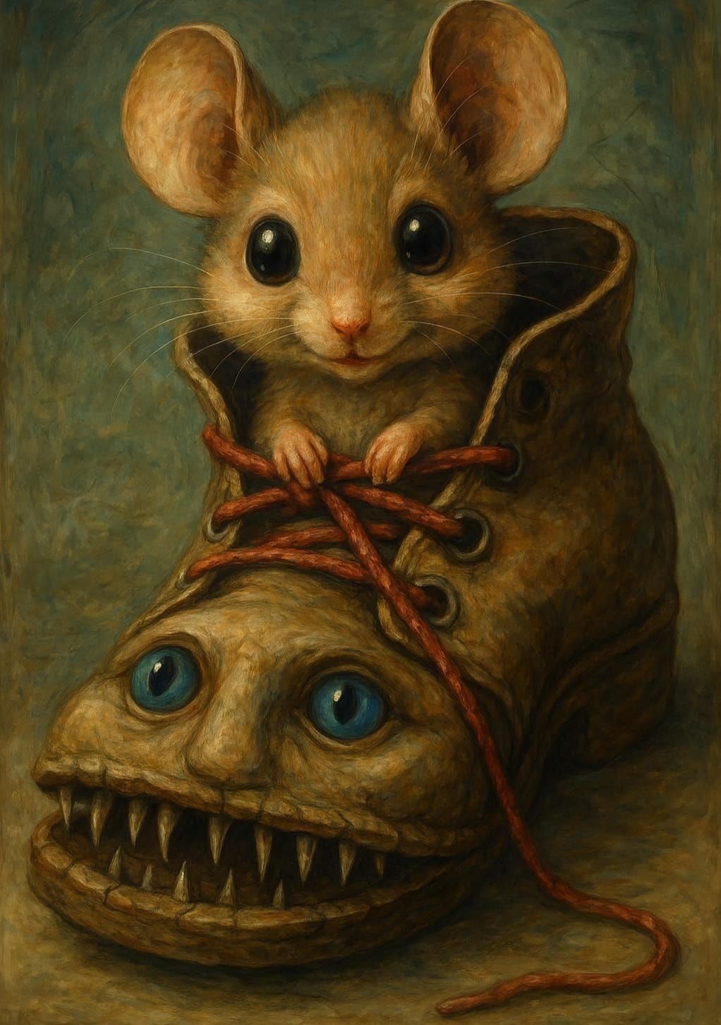 Unlikely friends — a Mouse and an Old Shoe   by @SrgGrkv