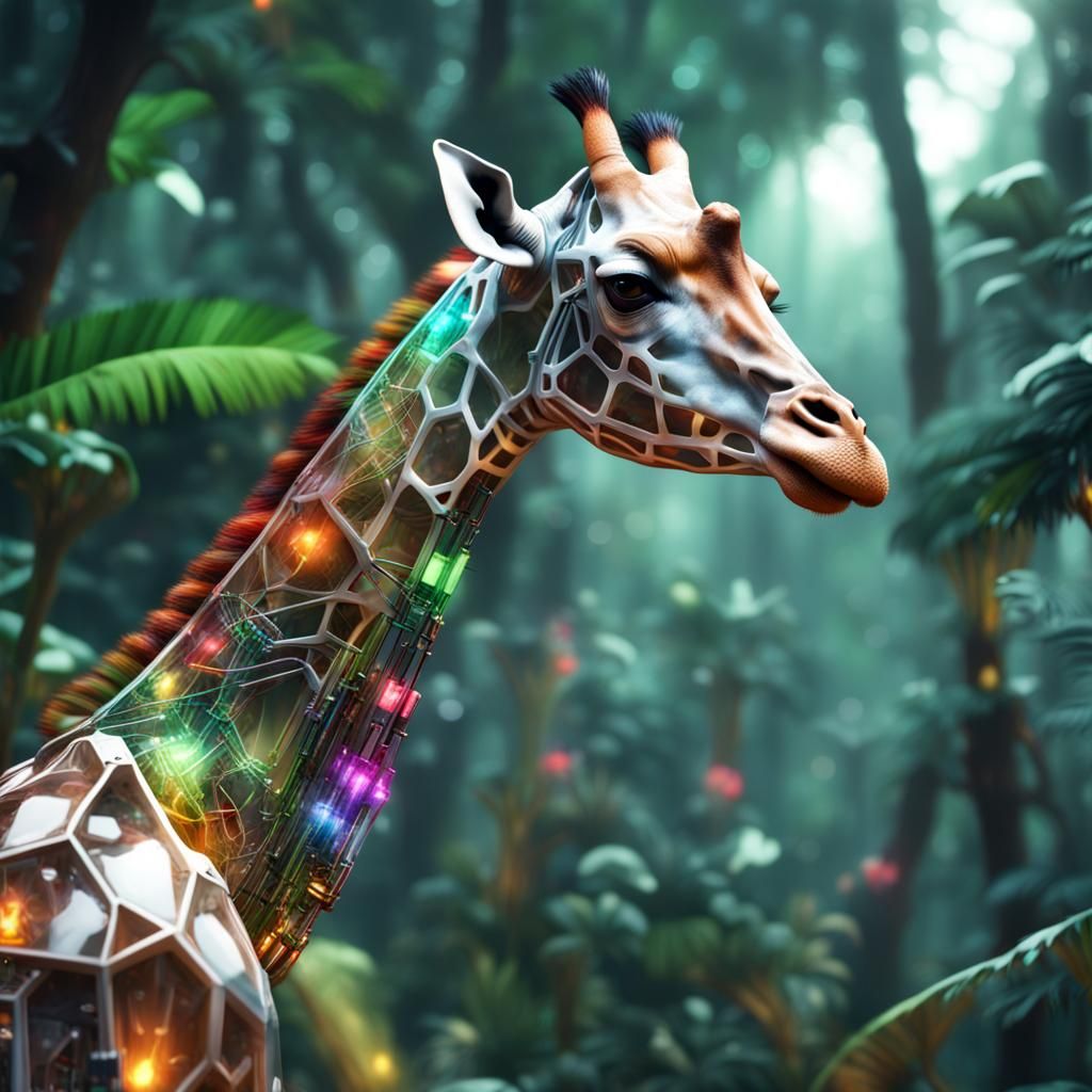 Robot Giraffe - AI Generated Artwork - NightCafe Creator