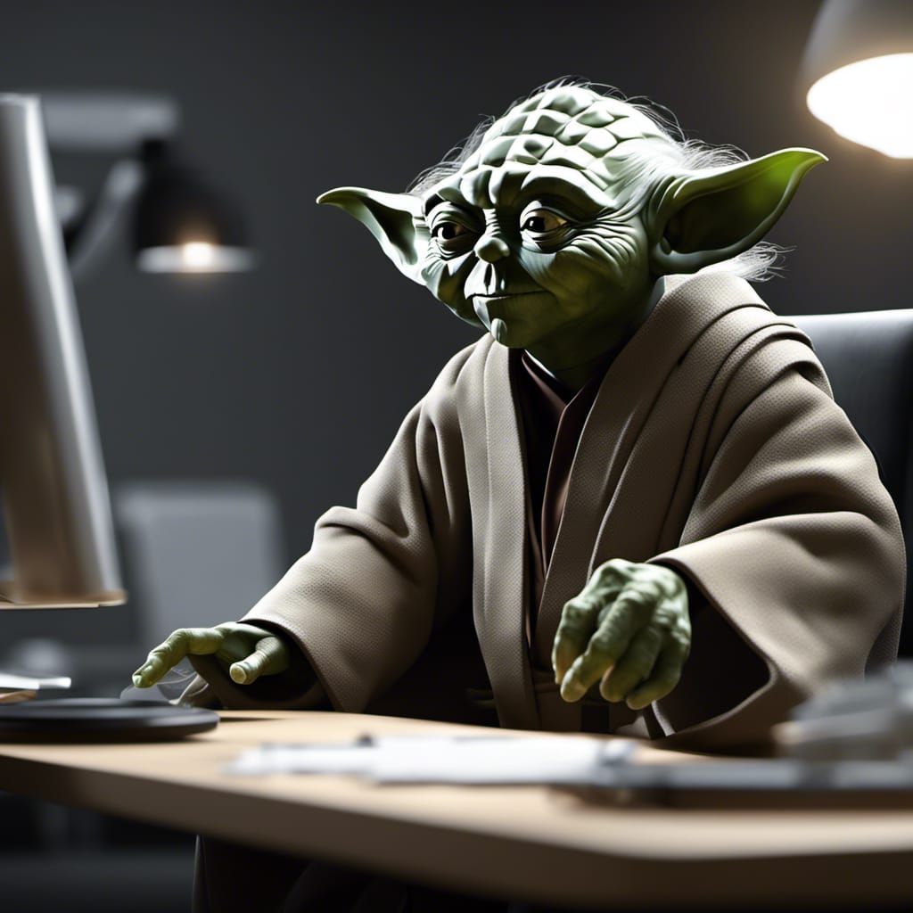 Business Yoda in the Office AI Generated Artwork NightCafe Creator