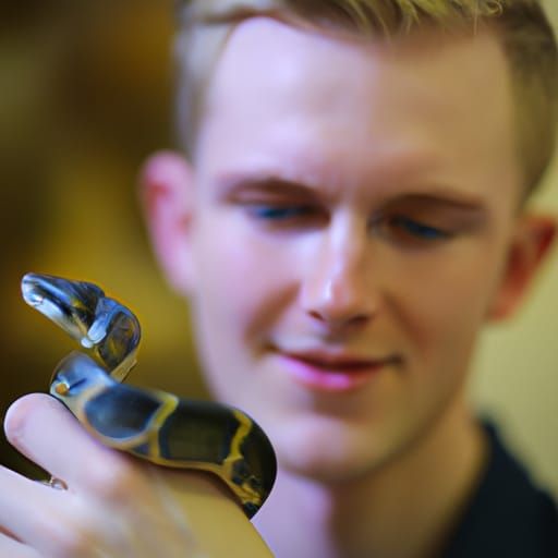 Young man hold python - AI Generated Artwork - NightCafe Creator