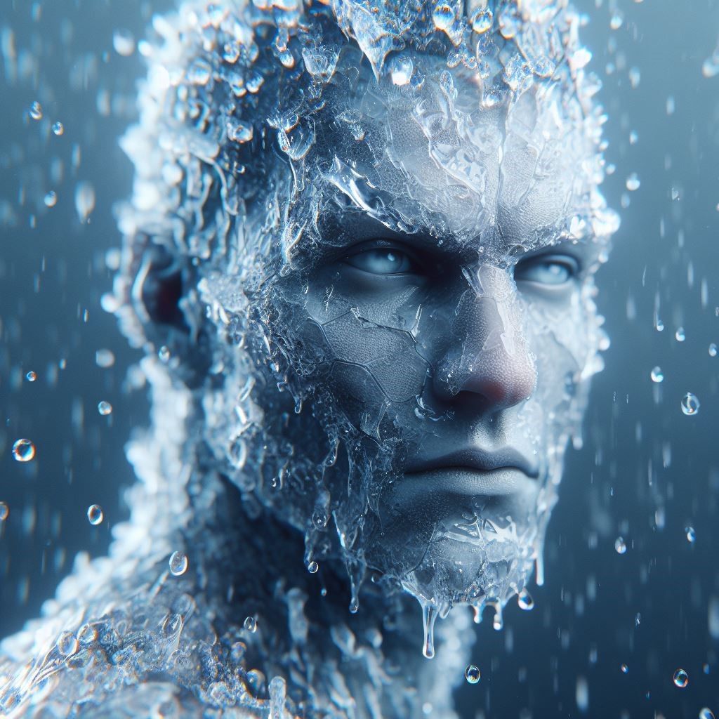 Iceman in the rain