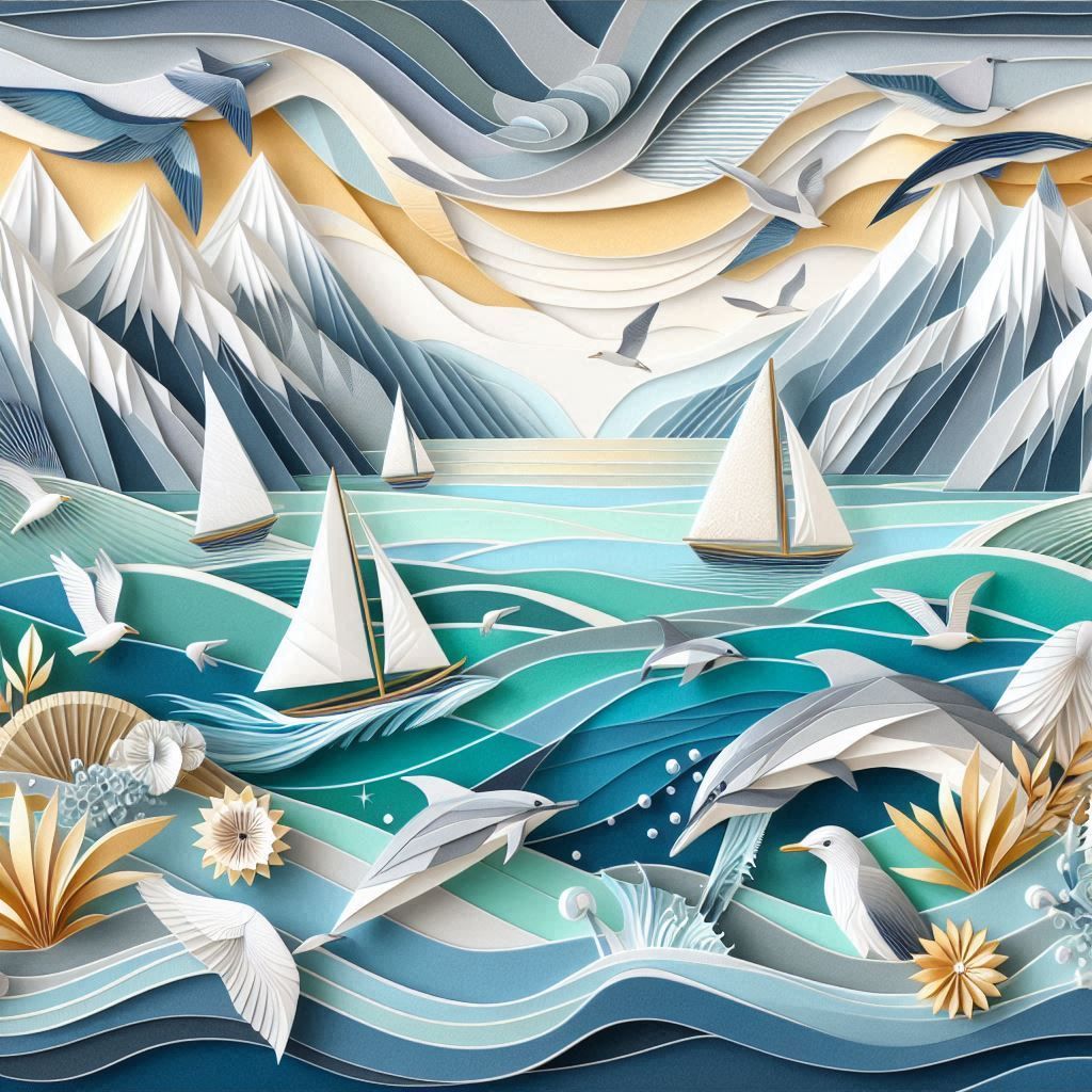 Sea and mountain landscape 4