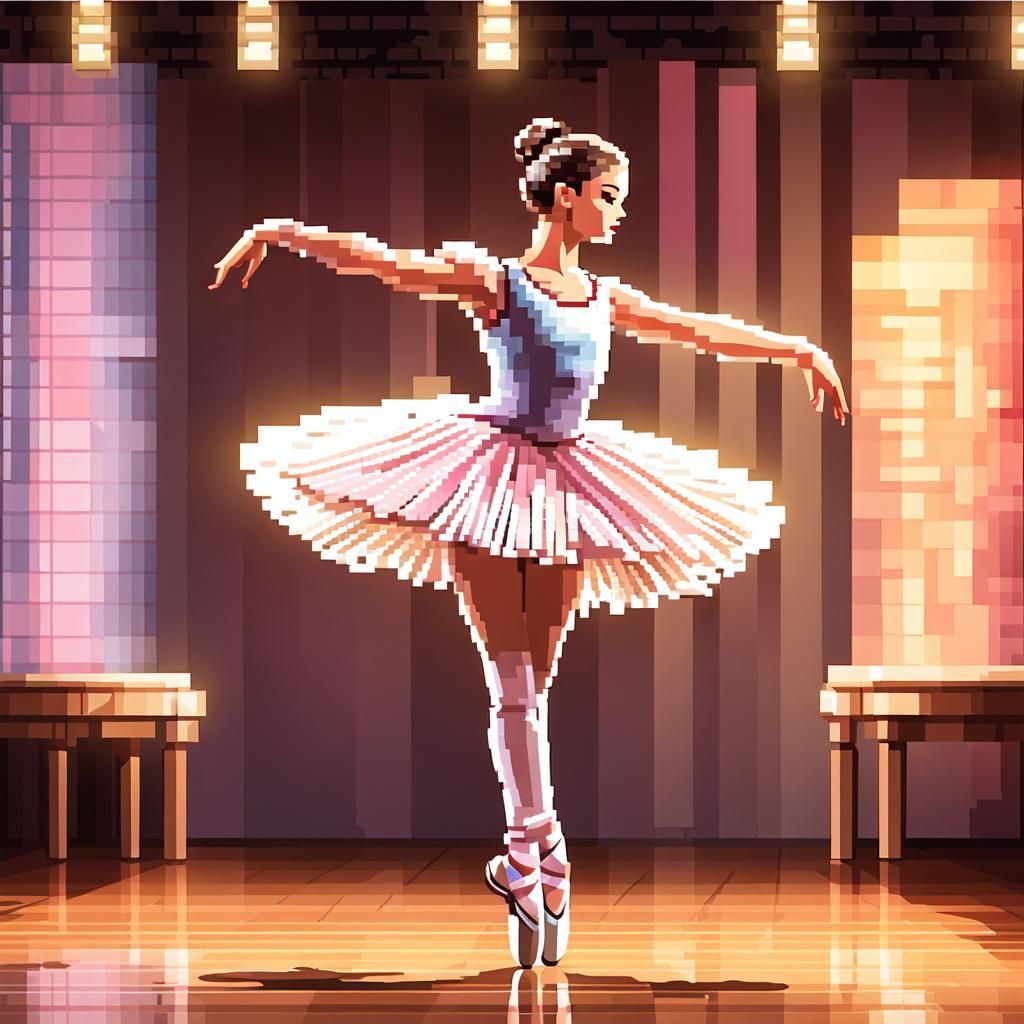 Grace in Motion: Pixel Art Ballerina  by @camilasg1910