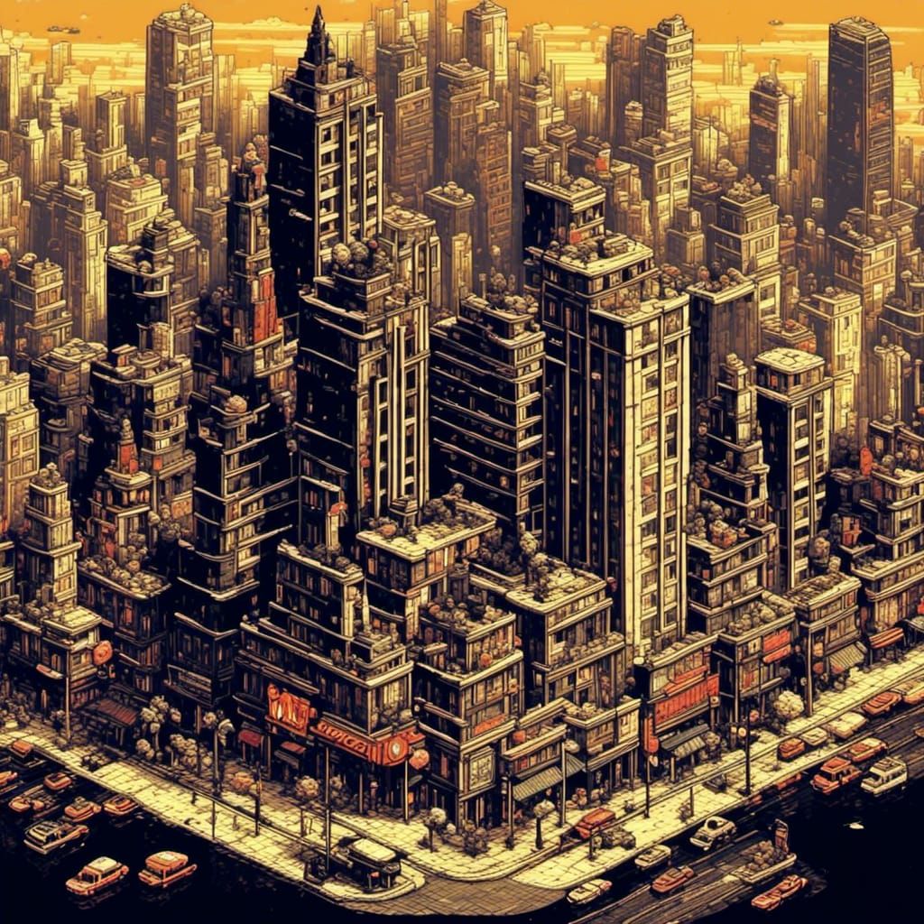 <lora:8bitCity:1.0> sin city