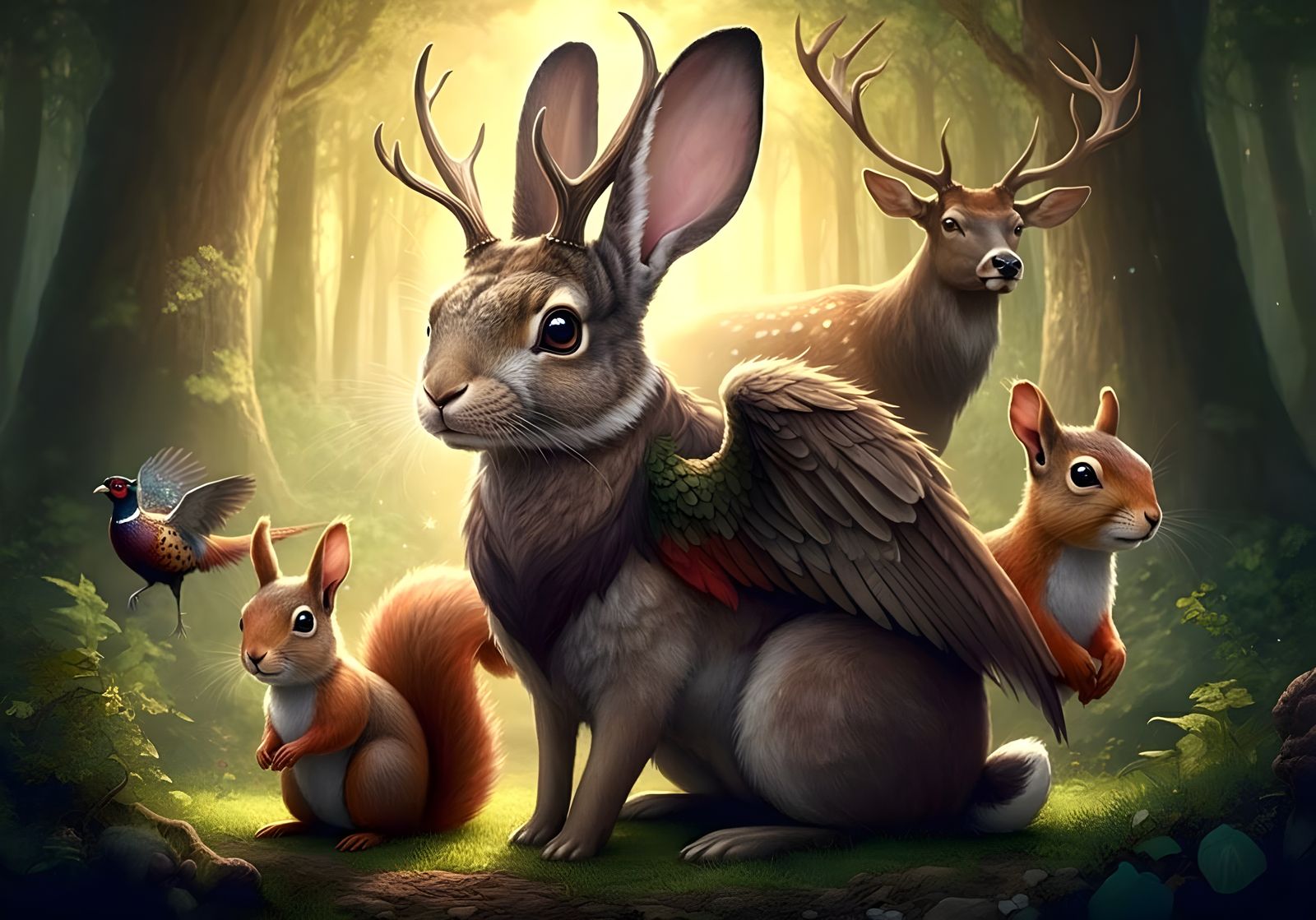 Chimeric Wolpertinger with Relatives  by @Gary Murakami