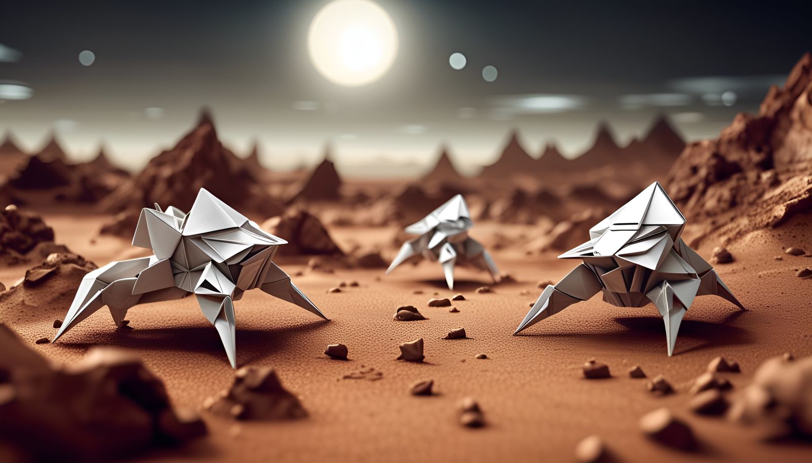 Mars Colony Origami - AI Generated Artwork - NightCafe Creator