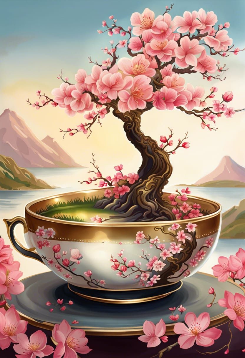 Cherry Blossom Tea  by @Deezigns
