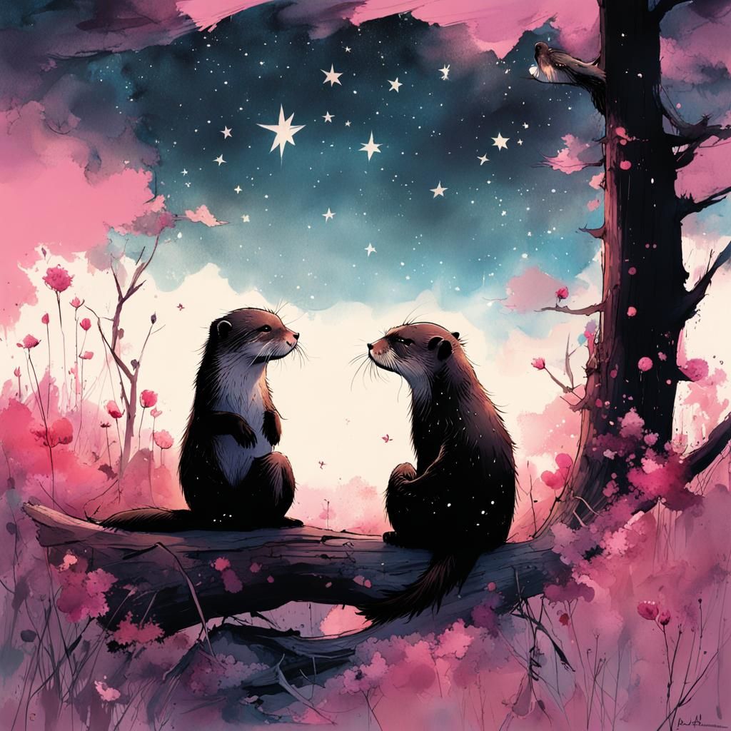 Otters loves  by @Cat dove