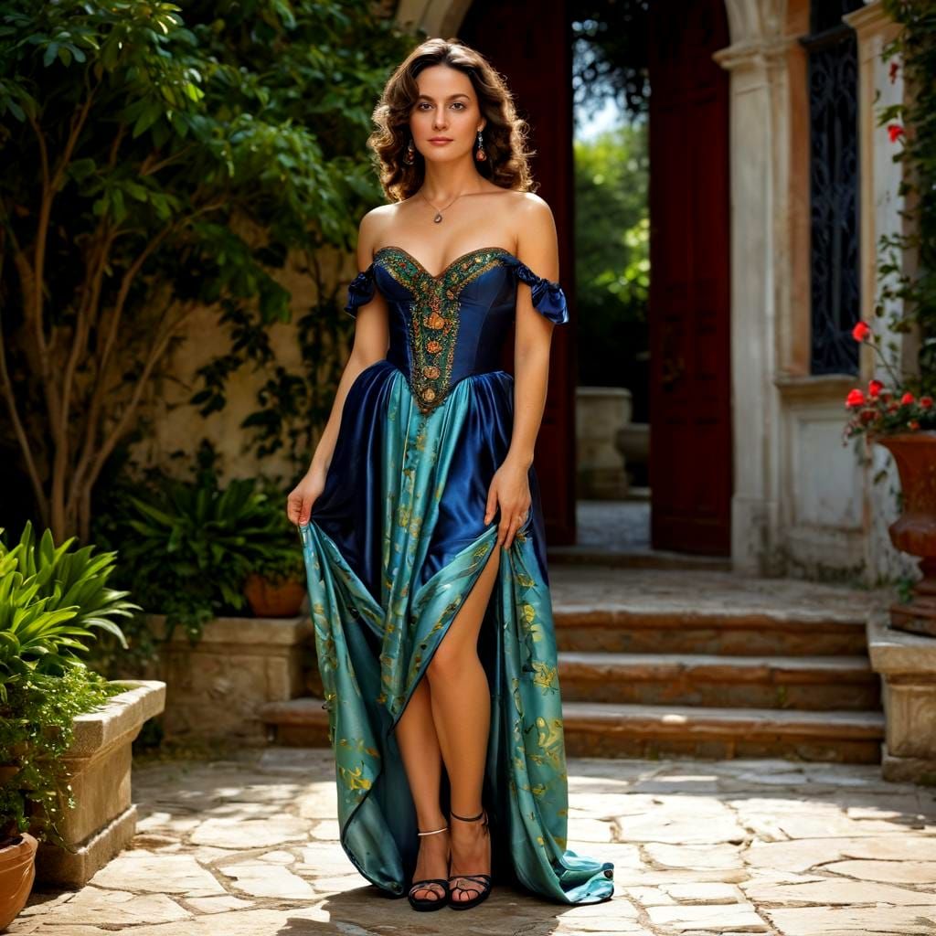 Italian Renaissance Beauty in Vibrant Surreal Surroundings