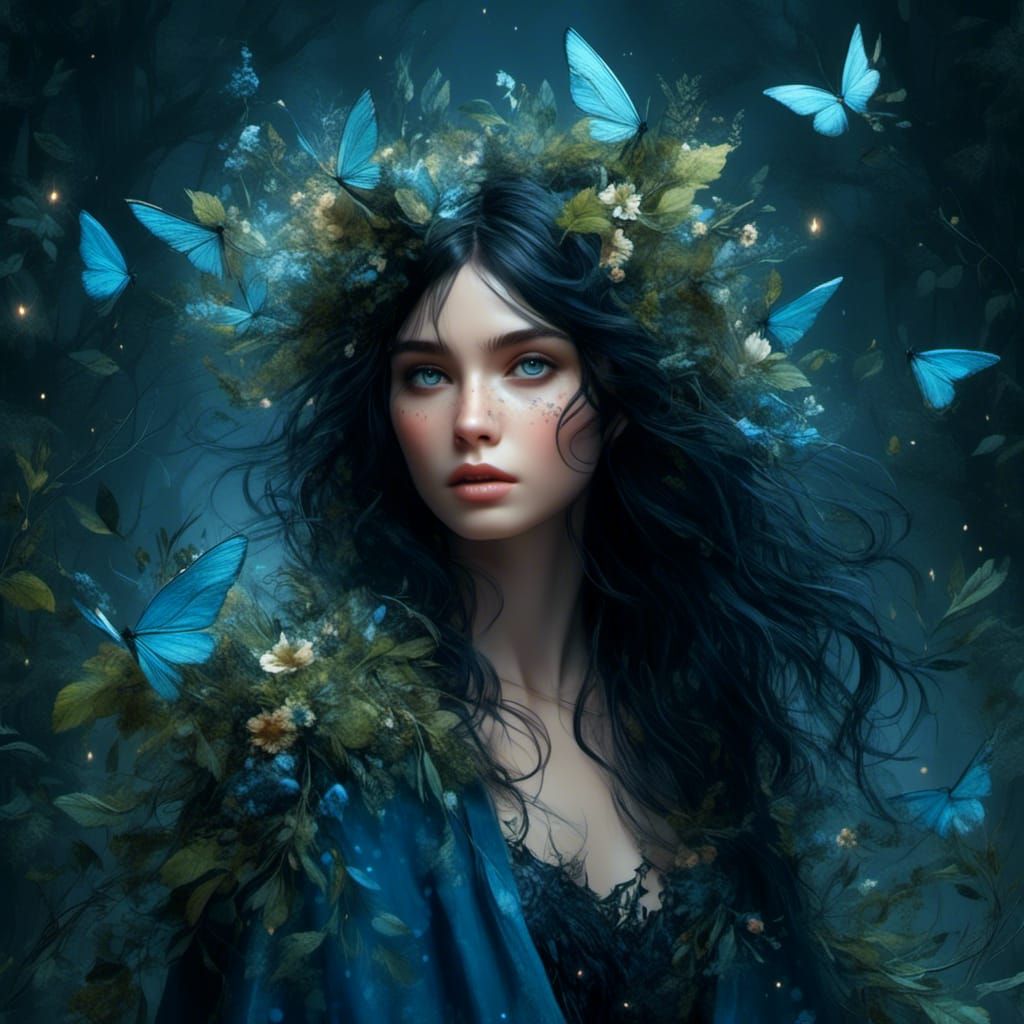 Blue Faerie - AI Generated Artwork - NightCafe Creator