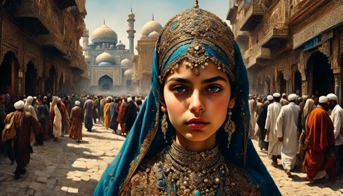 Realistic Portrait of Iranian Girl Heading to Mosque