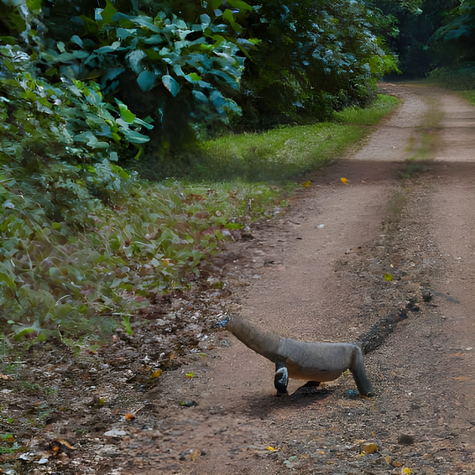 Why did the monitor lizard cross the road?