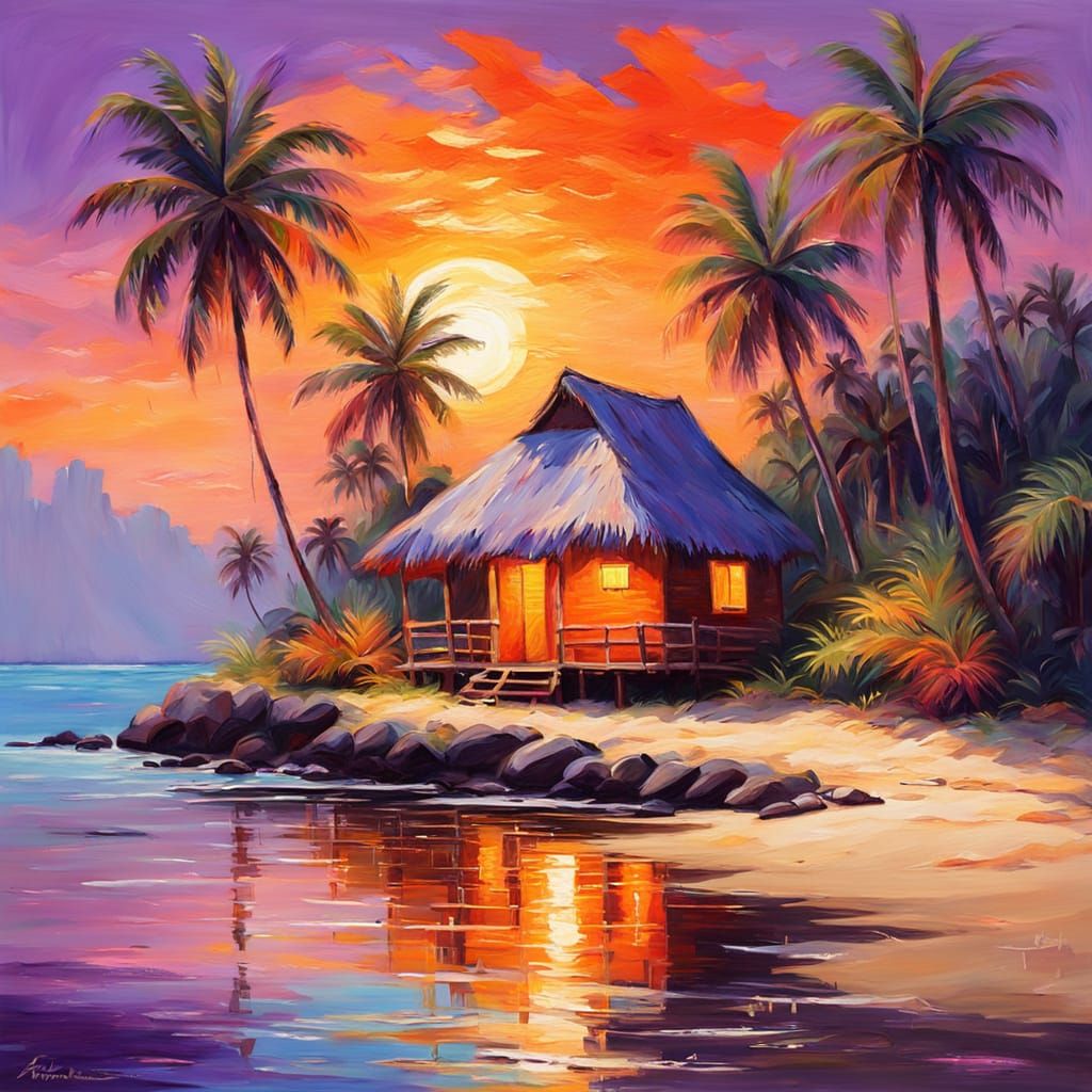 Tropical Island Tiki Hut  by @Aways Learning