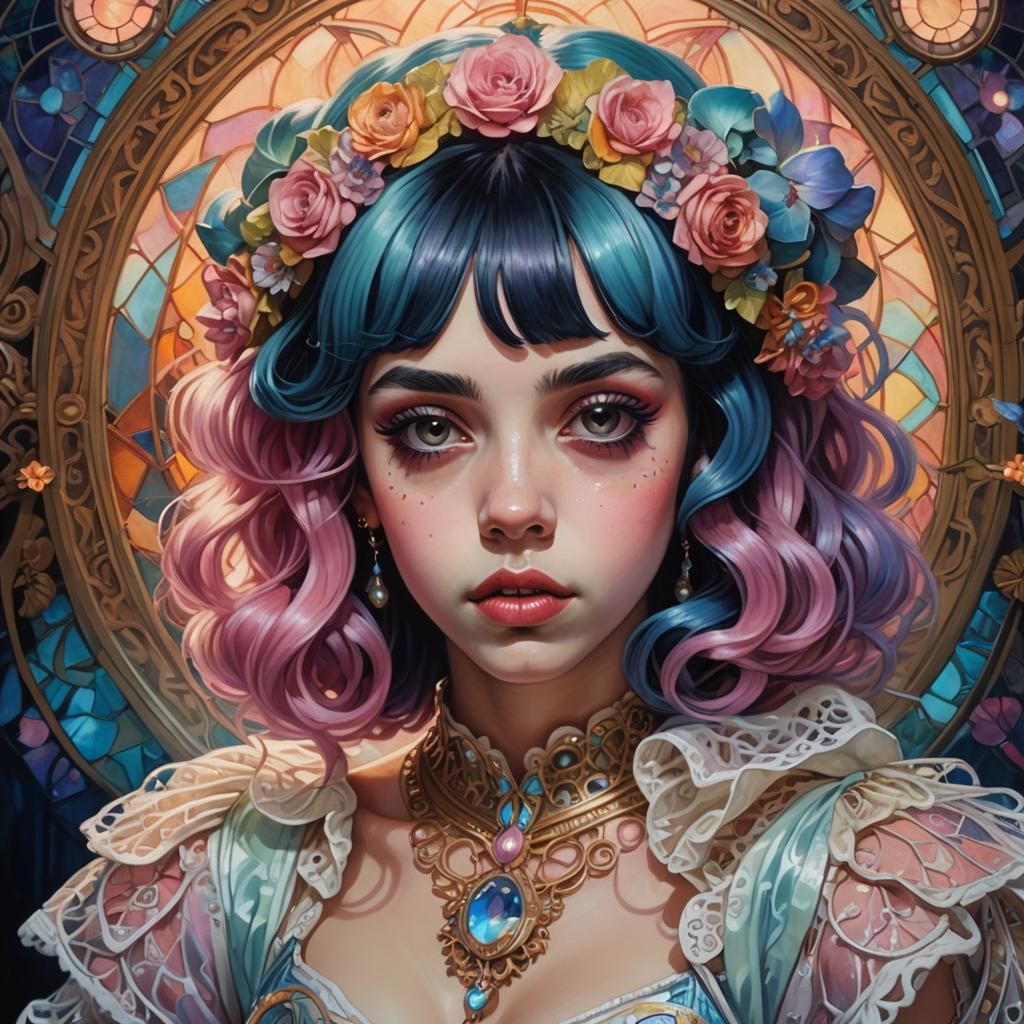 Melanie Martinez Portal Era Portrait in Art Nouveau Style