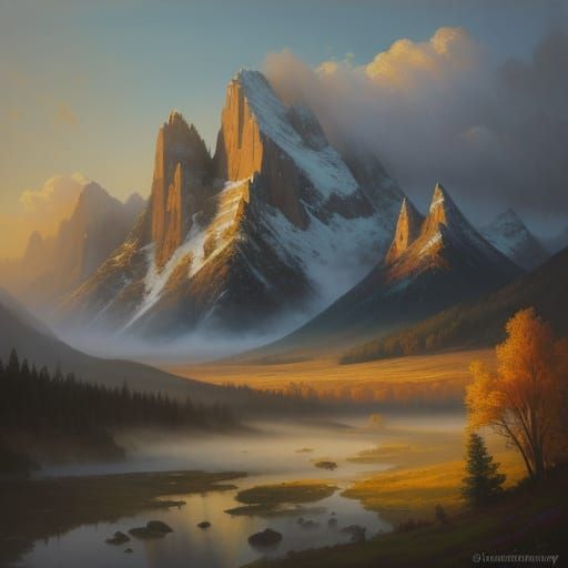 Vast Landscape Generations as Impressionist Oil Painting