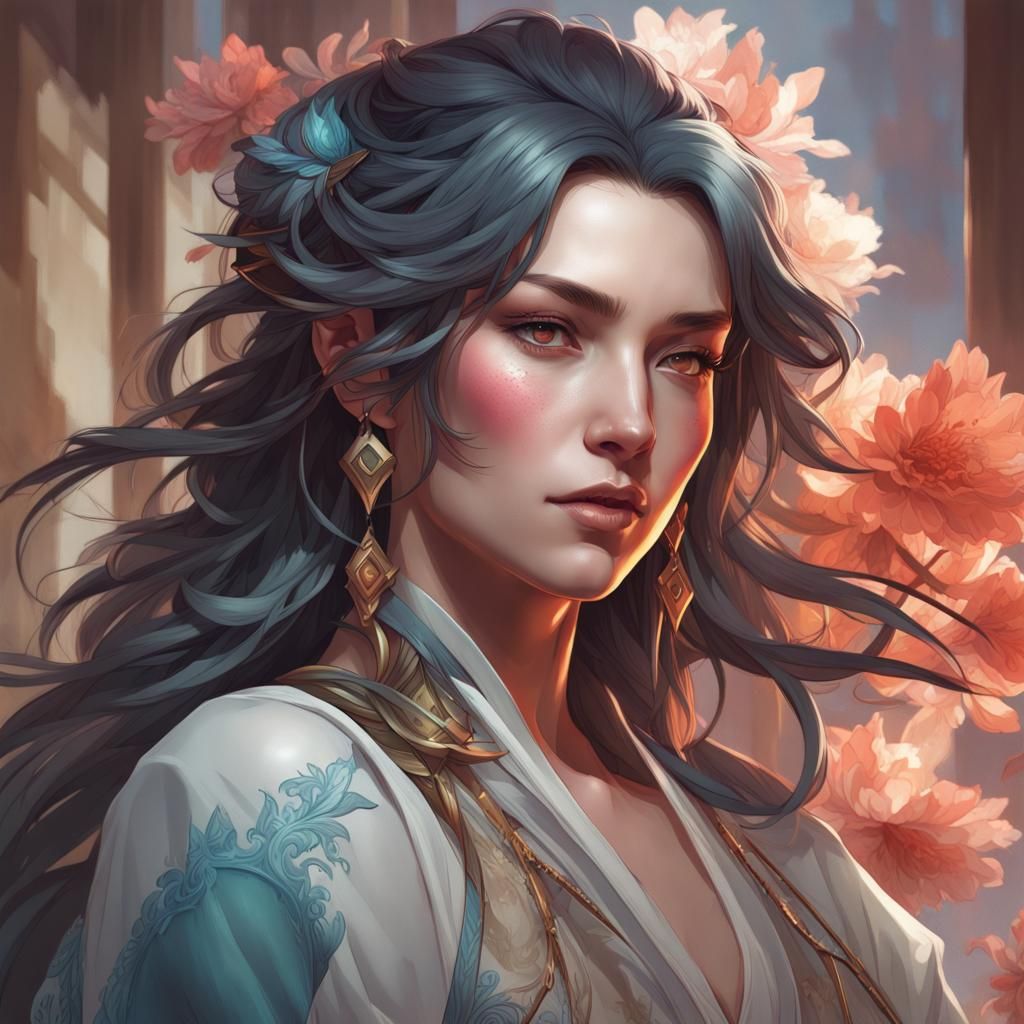 Ethereal Beauty Portrait in Hyperdetailed Digital Art