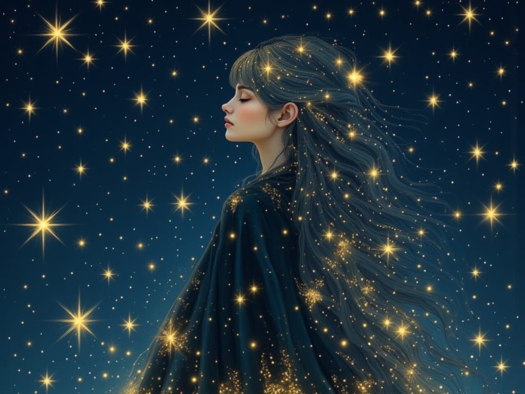 starry art portrait of a witch with thousands of stars everywhere <lora:Starboi 2:1.3>