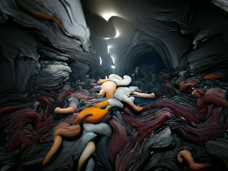 "A painting of the soul escaping from a body trapped within ...
