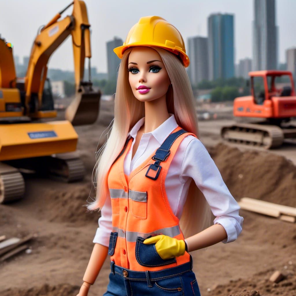 <lora:Barbie:1.0> Barbie construction worker