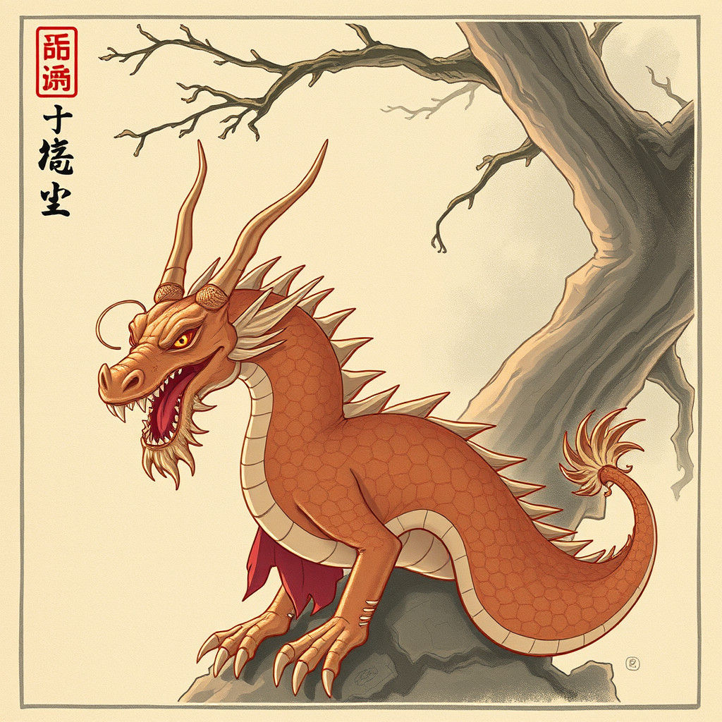 Whimsical Dragon and Mushroom: An AI Dreamscape