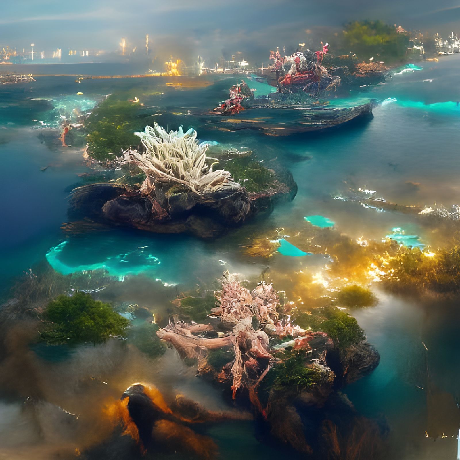 The Malayan coral reef zone off redang phyrexia, fantasy, in...