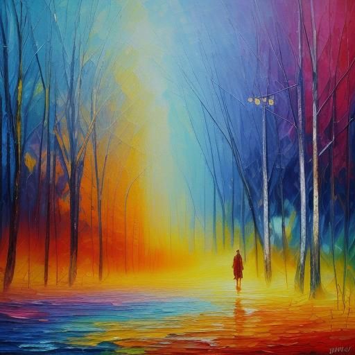 Nude Woman with Oscar Statue in Oil Painting Style