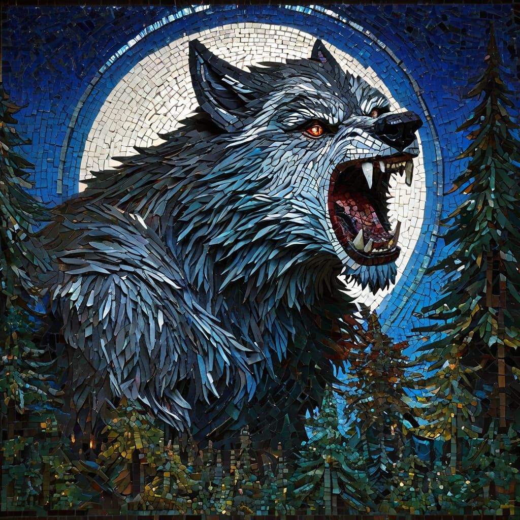 werewolf mosaic  by @DJDiztorted