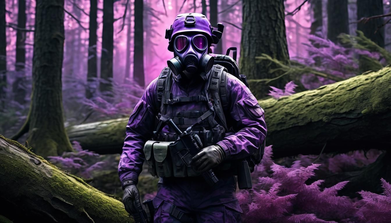 Photorealistic. Realism. A  survivalists, wearing a mix a ca...