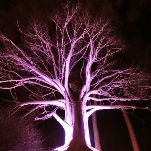 haunted glowing tree with scary face and dead branches 500 f...