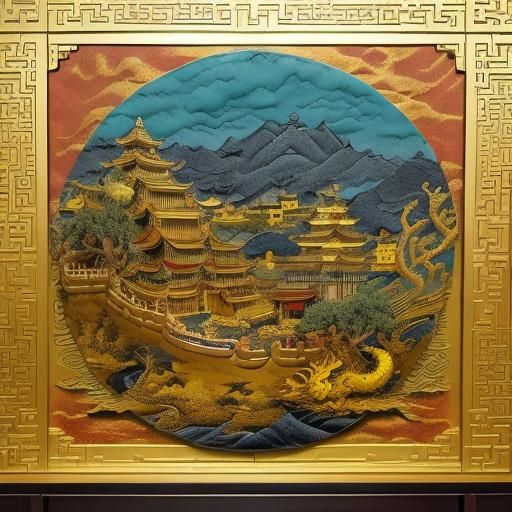 Chinese Emperor in Dragon Robe, Surrealist Style