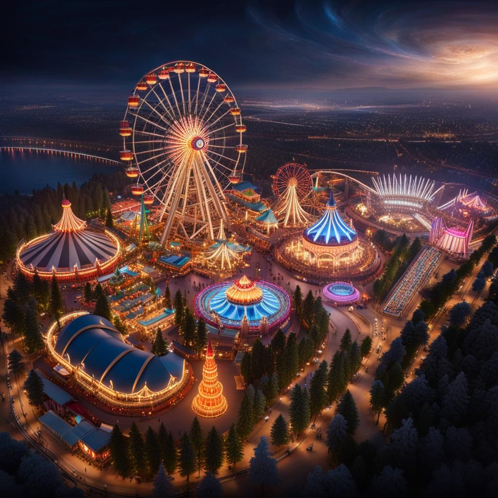 Amusement park #1 - AI Generated Artwork - NightCafe Creator