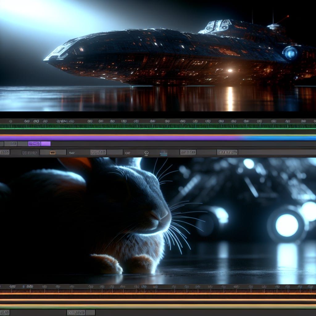 Surreal Spaceship Meets Furry Companion in Hyperrealistic Li...