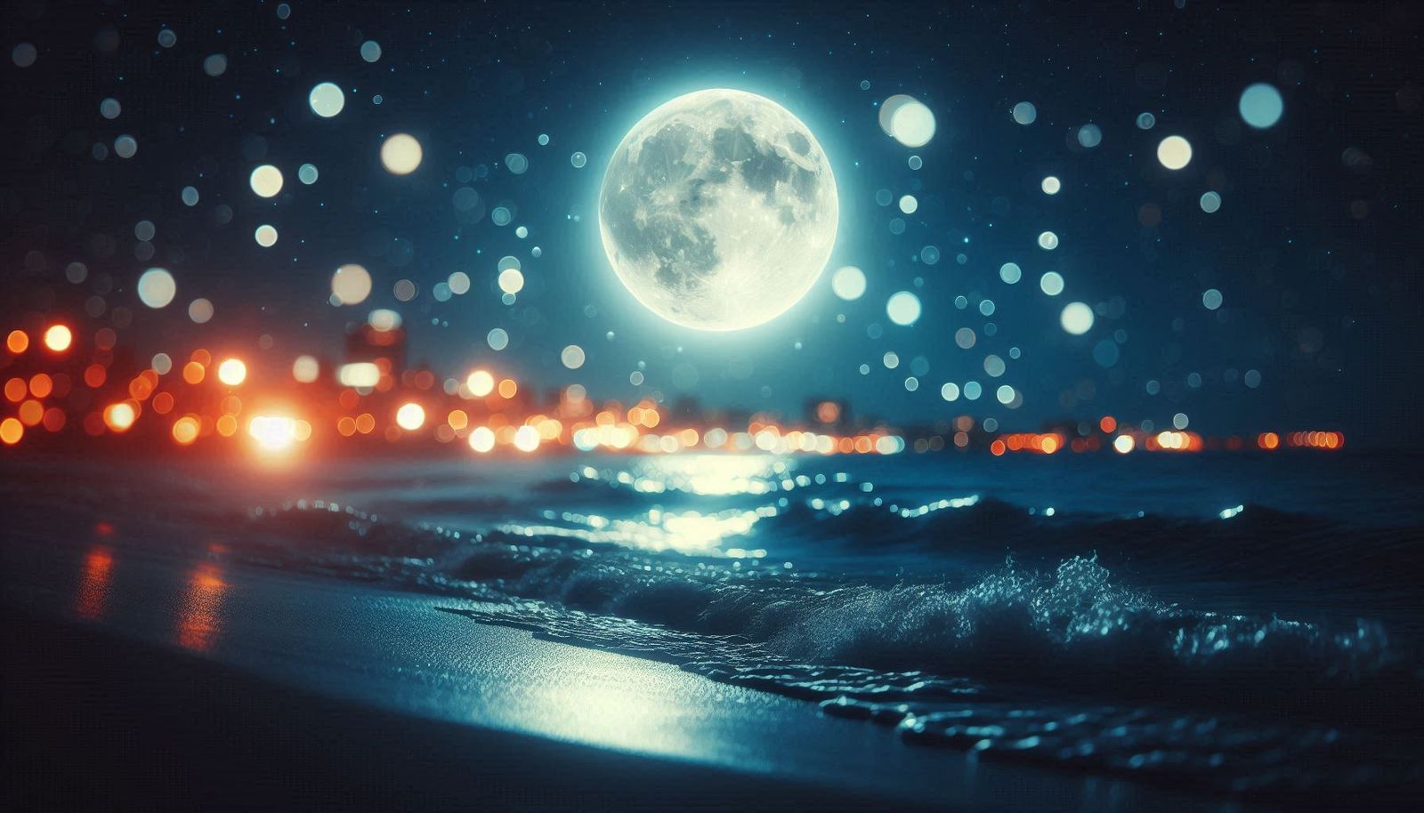 Full Moon Over The Ocean