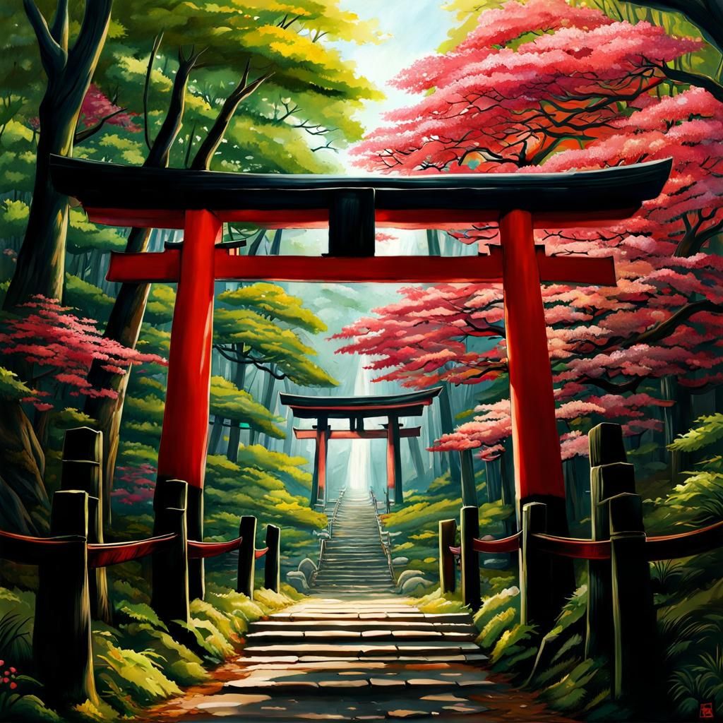 Torii Trail to a Shinto Shrine  by @Totally4Ryo