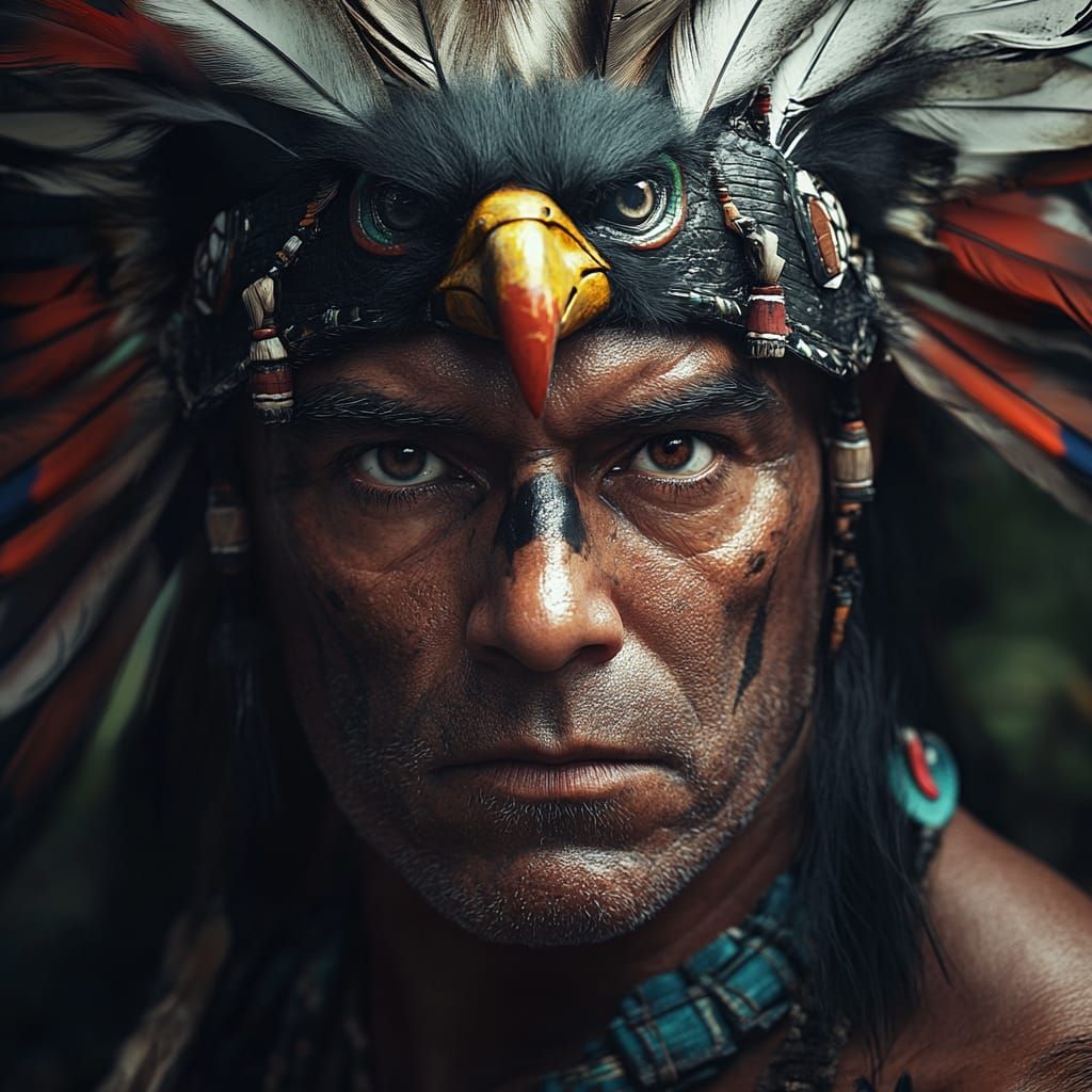 Amazon tribe warrior