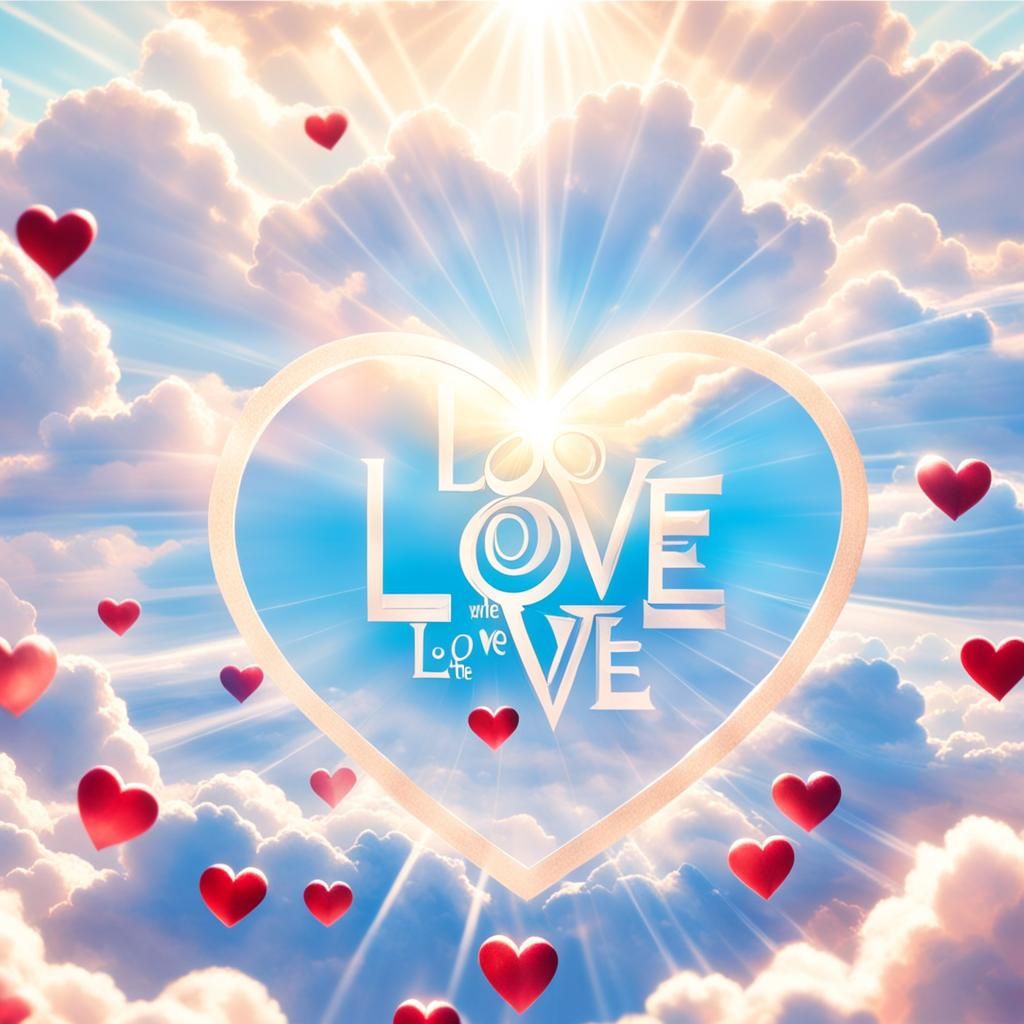 Valentine's Day with hearts and love With text love