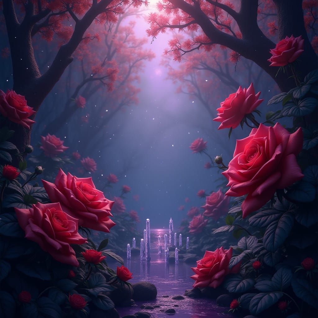 Surreal Jungle Blooms in Ethereal Starlight