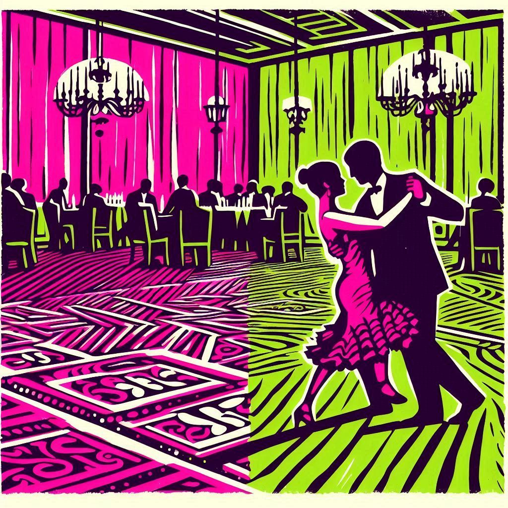 Fuchsia-Lime Tango Dancers 2