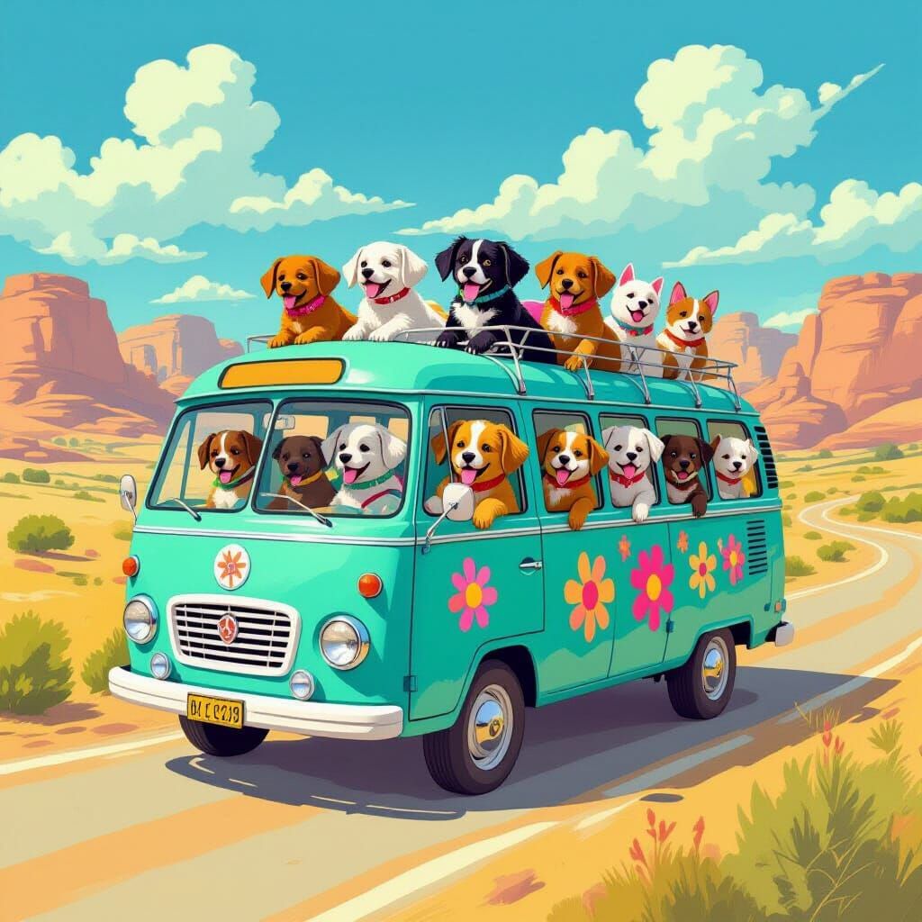 Joyful Pets on a Turquoise Bus Tour of Jordan