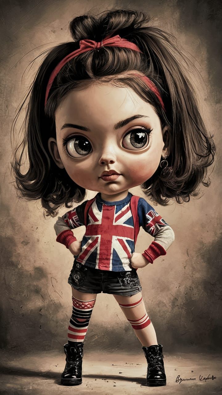 young girl punk, with large expressive eyes