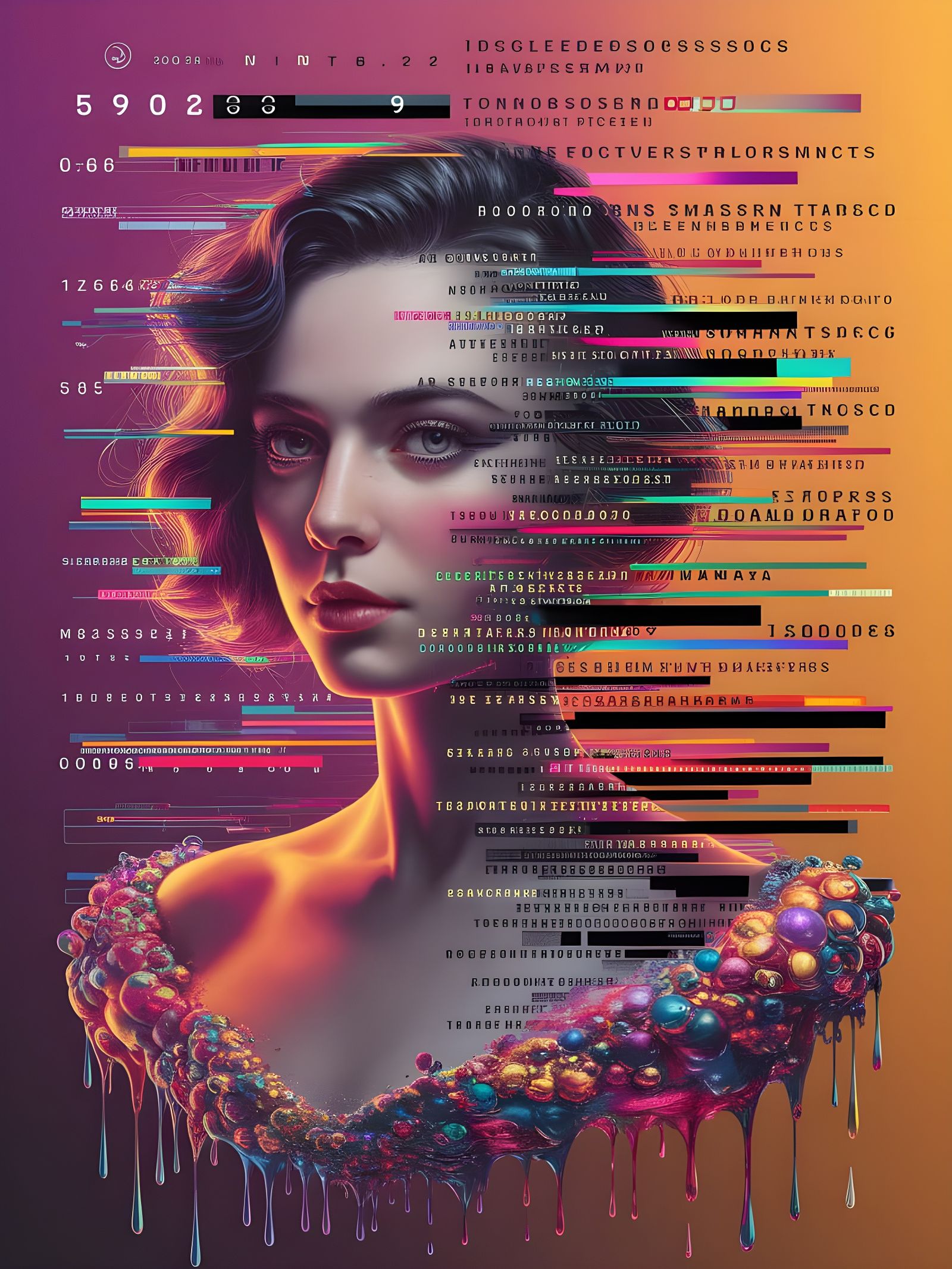 Surreal Woman Portrait in Digital Art Style