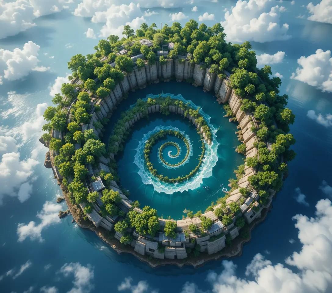 Island Spiral In middle the sea