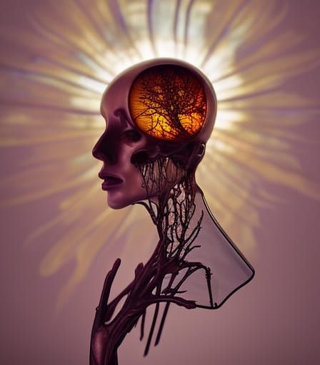 Hyperrealistic Amber Sculpture with Occult Undertones