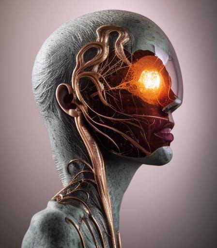 Amber Glass Sculpture in Hyperrealistic Style
