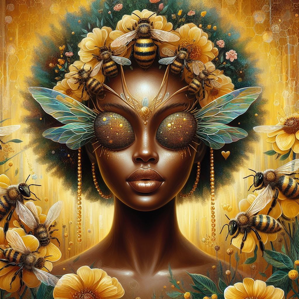 Bee Queen Portrait - AI Generated Artwork - NightCafe Creator