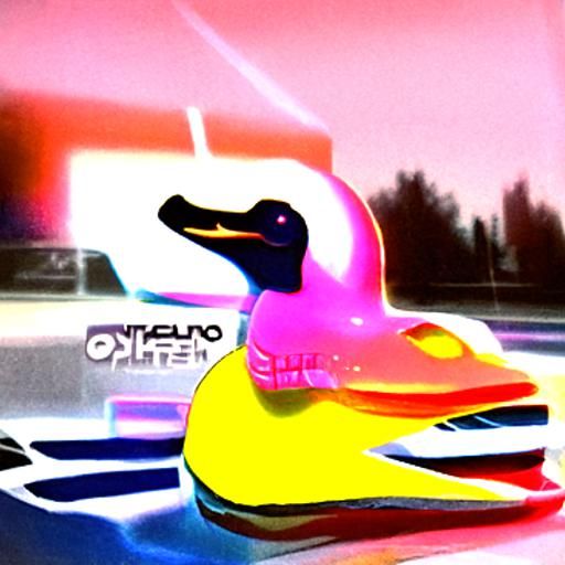 Quack synthwave neon retro