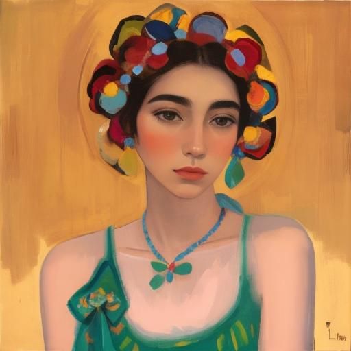 A portrait of a woman by Laurel Burch and Henri de Toulouse-...