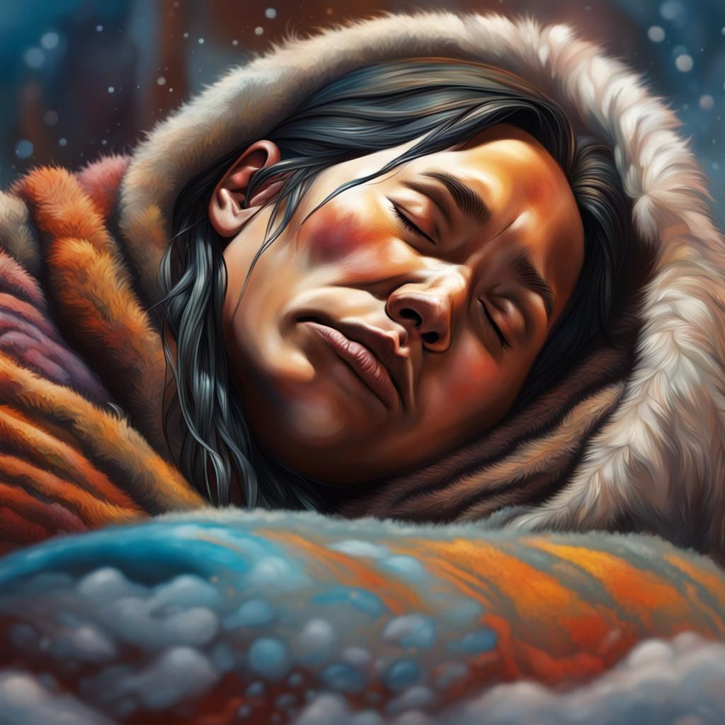 An Inuit sleeping